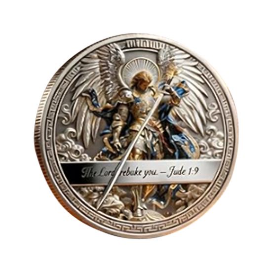 1/2/3 Peças Moeda Colecionável de Arcanjo Dupla Face Escultura em Metal St. Moeda de Lembrança de São Miguel Token Desafio da Fé Cristã Decoração Presente Religioso