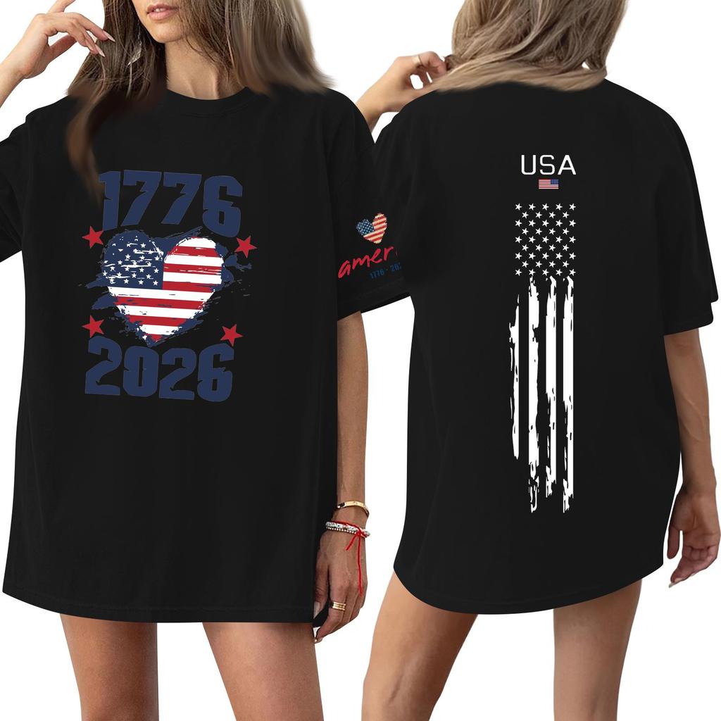 Damen Lässiges Mode Rundhals Lässiger Print Kurzarm T-Shirt Top