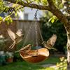 Wind Resistant Bird Feeder Outdoor Feeder, Garden Hanging 1 or 2 Decorative Bowls Backyard for Wild Birds Patio Porch Decor Food And Water