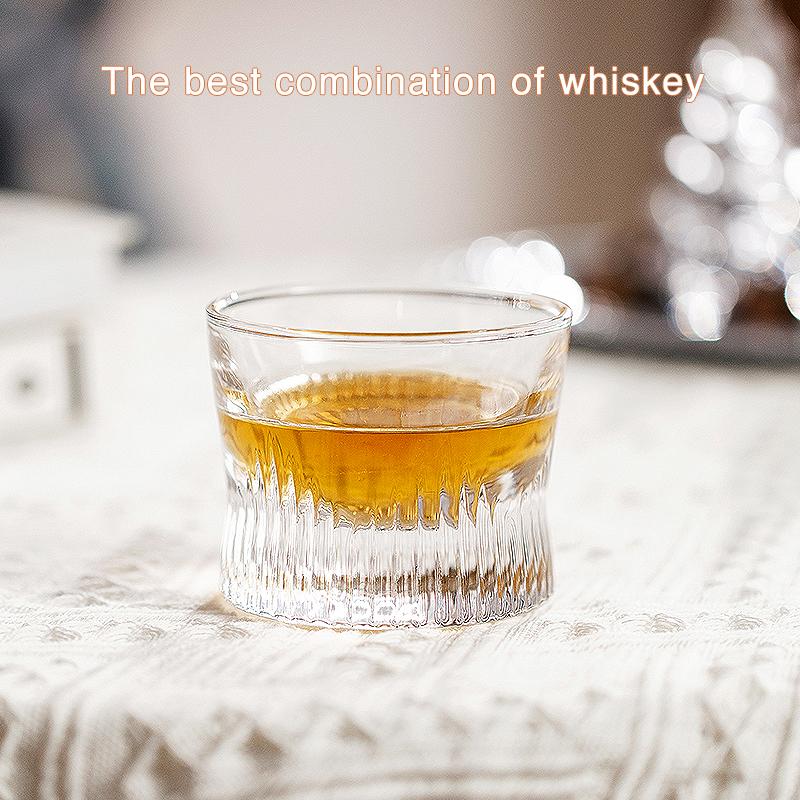 Clear Waist Whiskey Glasses Coffee Glasses Handmade Vintage Style Drinking Glasses Whisky Unique Gifts for Men Restaurant Bar