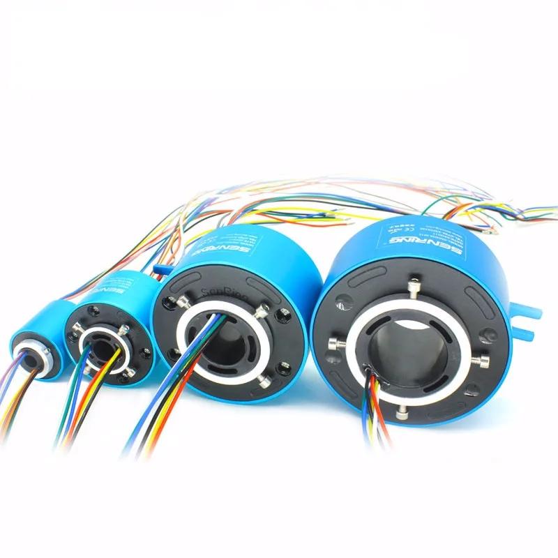 

Прохідний ковзний контакт 2/6/12/18/24 канали 2А/5А/10А Струмовий ковзний контакт Порожнистий обертовий роз єм Отвор 8-100 мм Провідні кільця