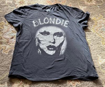 1990's New Wave Rock Gray T-Shirt DEBBIE HARRY "Blondie" Size: Woman's L