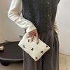 Large Capacity Cute Makeup Bag with Zipper - Embroidery Bow Cosmetic Wash Storage Bag for Women