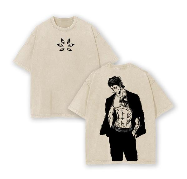 

Hot Anime BLEACH Aizen Sousuke Graphic Tee Men Women Clothing Washed Cotton Tshirt Casual Tshirt Harajuku Male Vintage T Shirt S