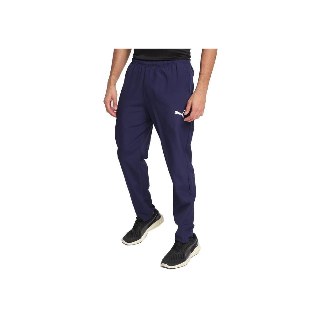 Puma Logo Print Elastic Waist Casual Pants Men Bottoms Blue 657327-06