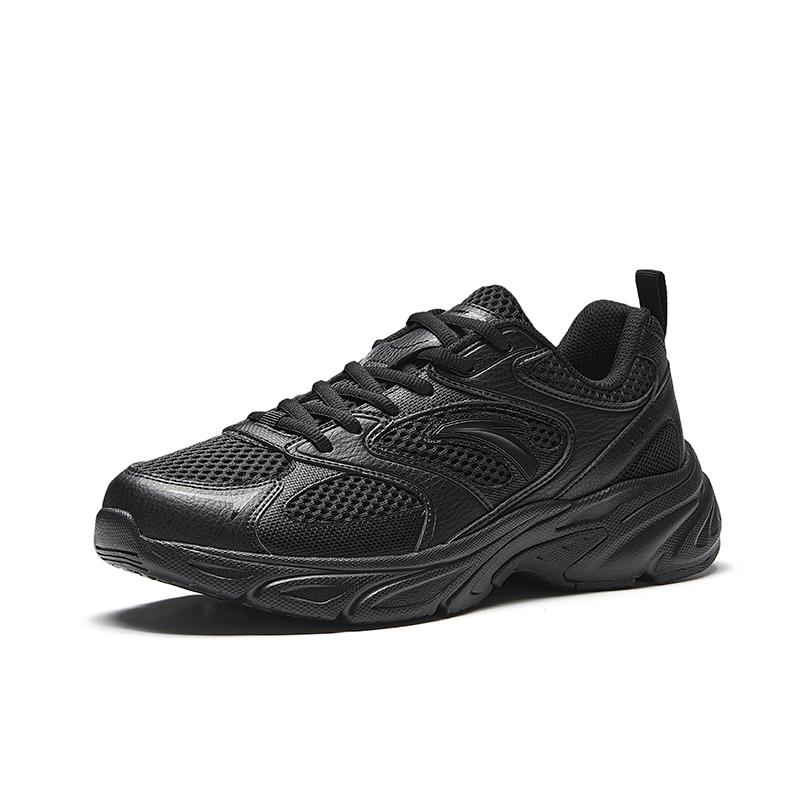 Anta Comfortable Retro Breathable Height-Increasing Low-Top Casual Shoes Men Sneakers Basic-Black 112538811-4