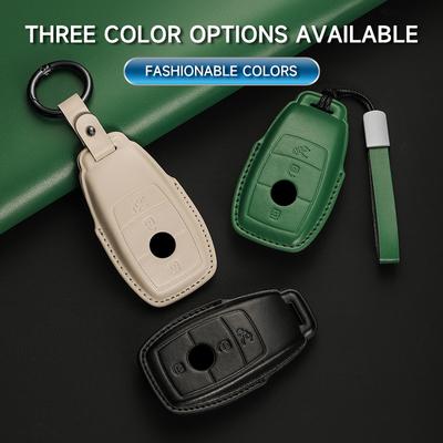 Genuine Leather Car Key Case Cover Key Bag For  Mercedes Benz A C E S G Class GLC CLE CLA GLB GLK GLS Protect Set Accessories