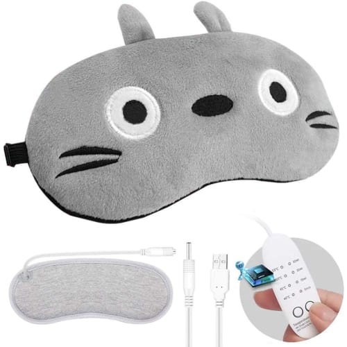 

POPUBAY Hot Eye Mask, USB Electric Heater, Eye Massager for Relieving Sleep, Dual Use, Timer Setting, Temperature Control, Steam, Light Blocking, Ligh