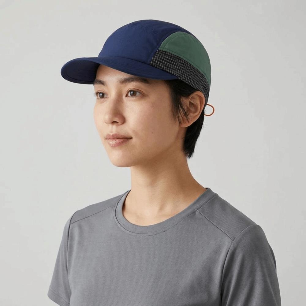 Retro 5-panel Quick-drying Baseball Cap Soft Brim Plaid Running Caps Breathable Peaked Cap Men