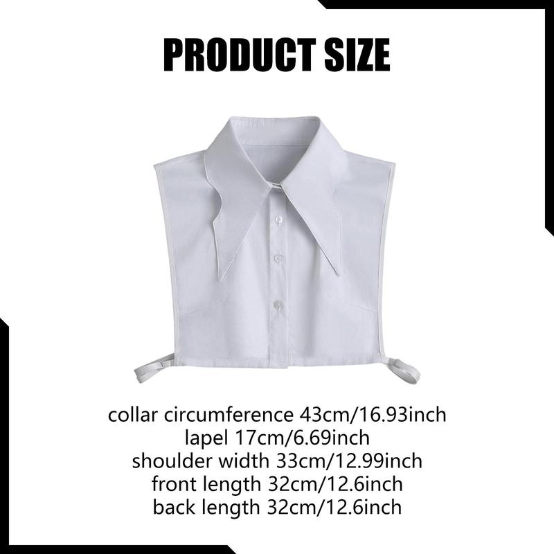 Elegant Half Shirt Blouse, False Collar, Detachable Dickey Collar for Ladies Layering Under Tops