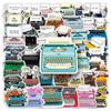 50 Retro Typewriter Graffiti Stickers Personalized Creative Trends DIY Water Cup Luggage Decorative Stickers