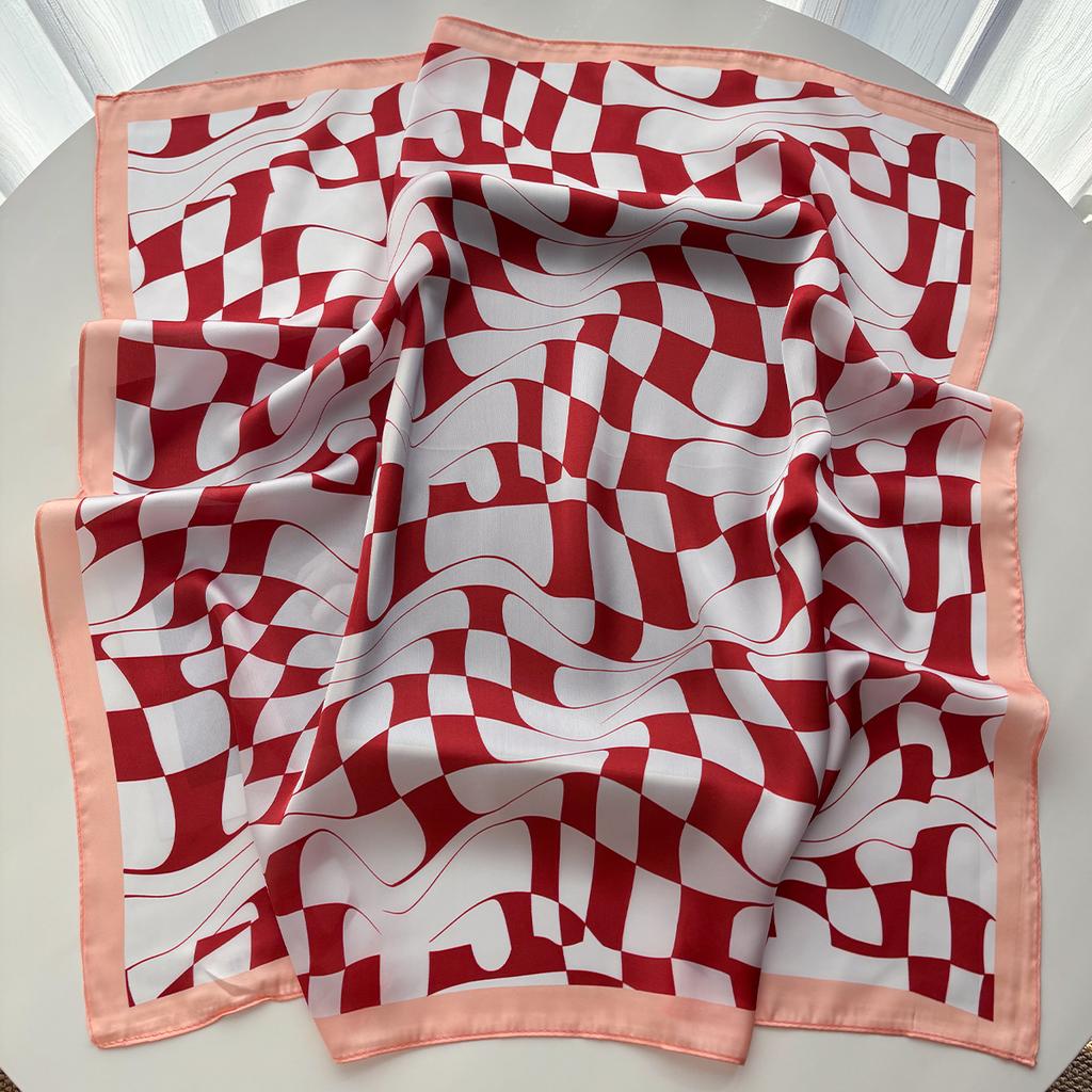 70*70Cm Luxury Square Scarf For Women Elegant Ladies Hijab Neckerchief Soft Stain Imitation Silk Scarves Shawl For Travel