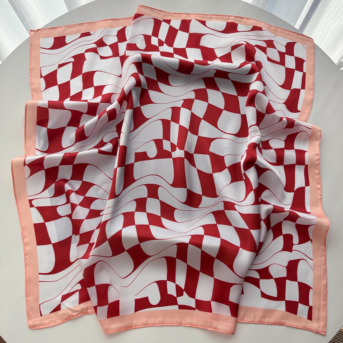 

70*70cm Luxury Square Scarf For Women Elegant Ladies Hijab Neckerchief Soft Stain Imitation Silk Scarves Shawl For Travel