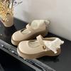 Round head Mary Jane small leather shoes women's 2025 spring new thick-soled thick-heeled retro single shoes