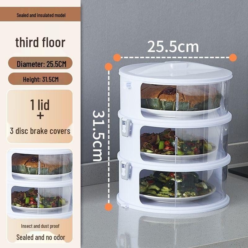 Breathable Insect-Proof Kitchen Storage Rack with Thickened Vegetable Cover and Overnight Dish Insulation