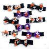 50Pcs Halloween Cat Dog Accessories for Small Dogs Elastic Band Bow Tie Necktie Plush Ball Bowtie with Pumpkin Skull Accessories