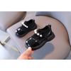 Little Girls Fashion Princess Pearl Leather Casual Low Top Flat Shoes
