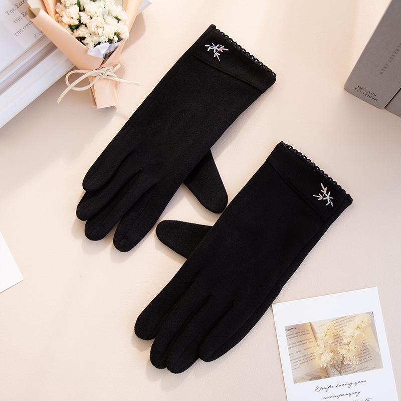 

Winter female velvet thickened cute windproof cold cycling driving cotton