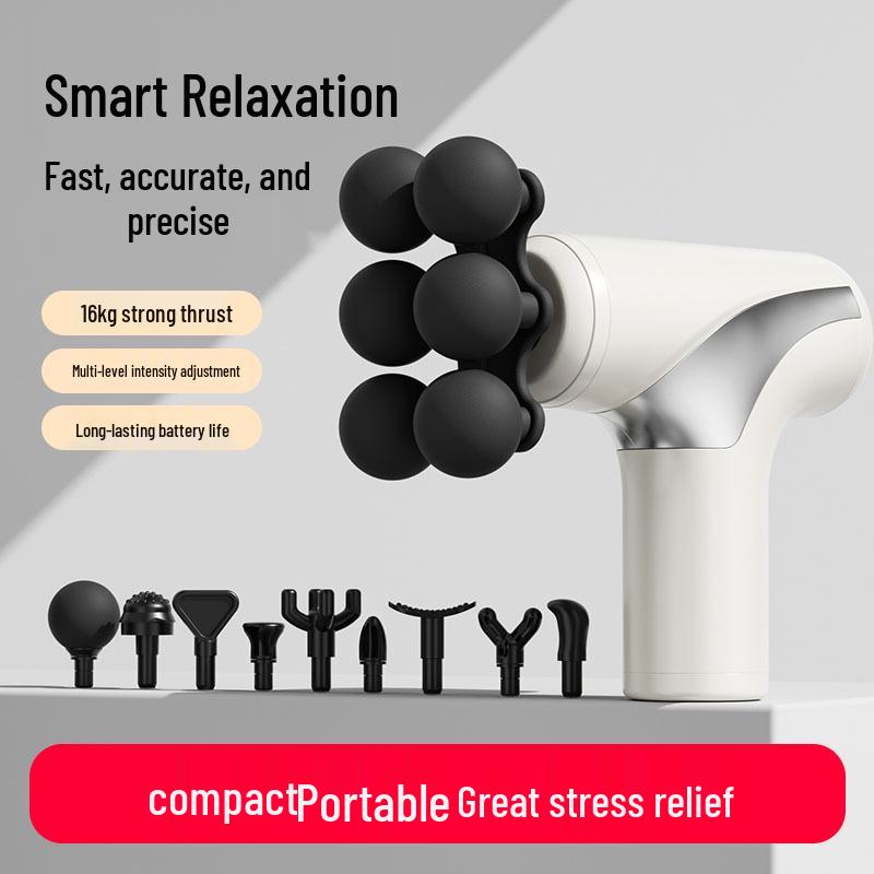 Compact Rechargeable Fascia Gun: Portable Muscle Relaxer and Massager for Home Fitness