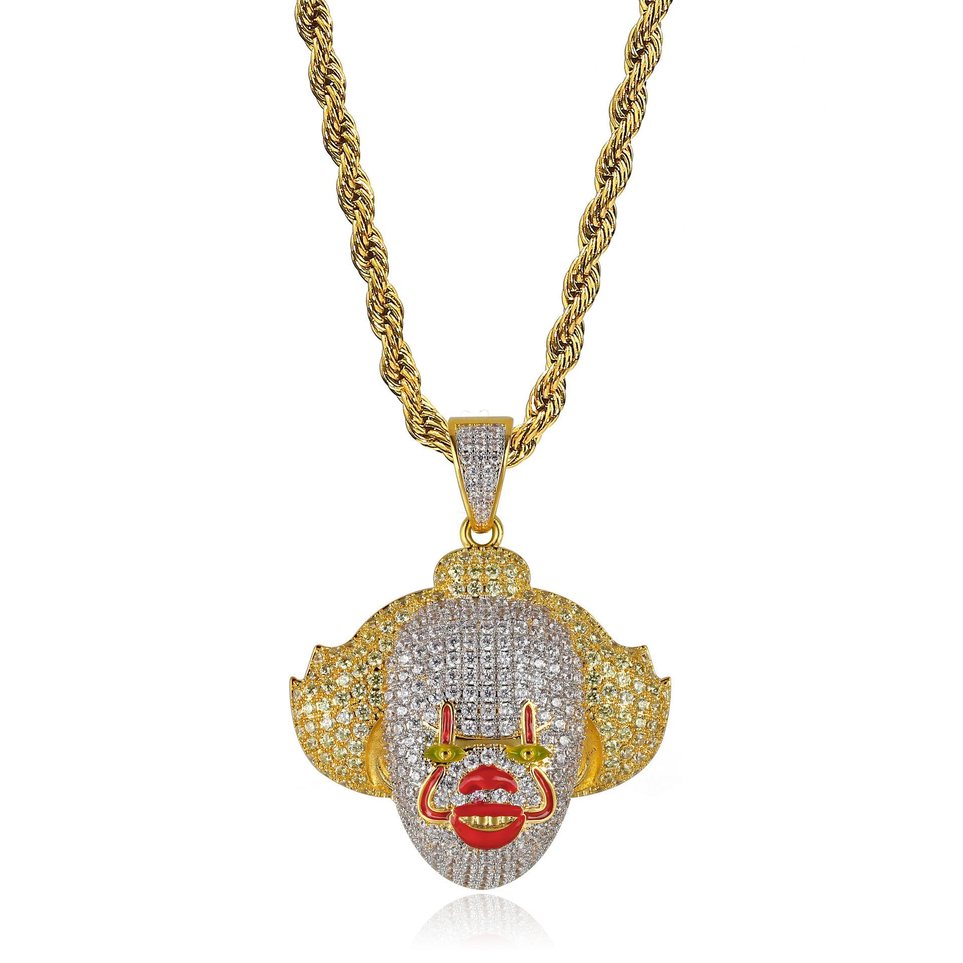 

Европейский и американский хип-хоп косплей 3D кулон клоун Хэллоуин подарочная упаковка ожерелье