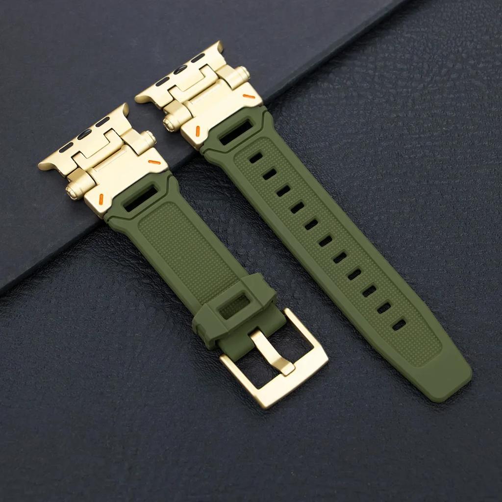 Silicone Sport Band for Apple Watch Ultra 49mm 45mm 42 44mm Rubber Strap for iWatch Series 9 8 7 Se 6 5 4 Ultra 2 49 Correa