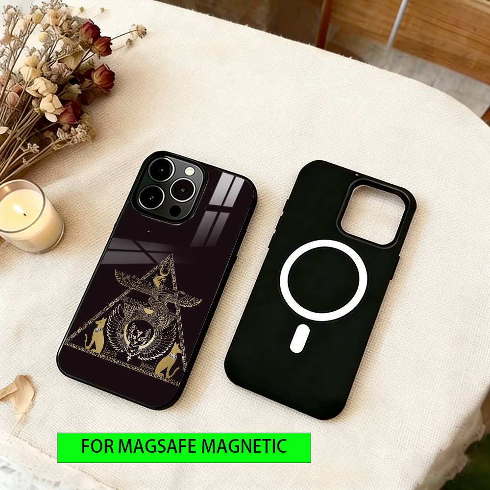 Ancient Egyptian Symbols Phone Case For iPhone17,16,15,14,13,12,11 Plus,Pro Magnetic For Magsafe Wireless Charging