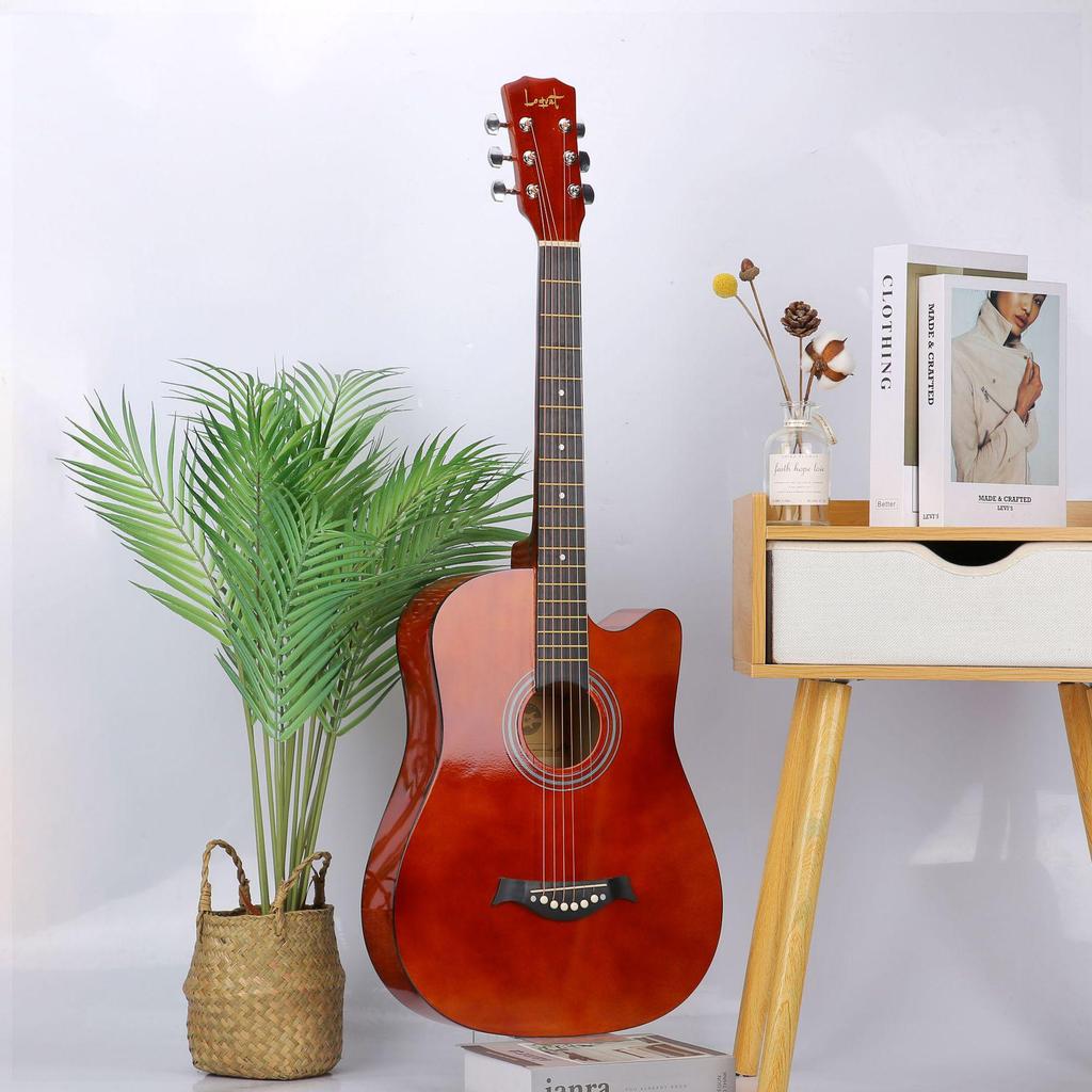 38-Inch Wooden Guitar for Beginners: Folk Practice Instrument for Adults and Students