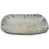 Large Oval Plate Glass Dish Plate White Gold 19cm Sairan J-kitchens