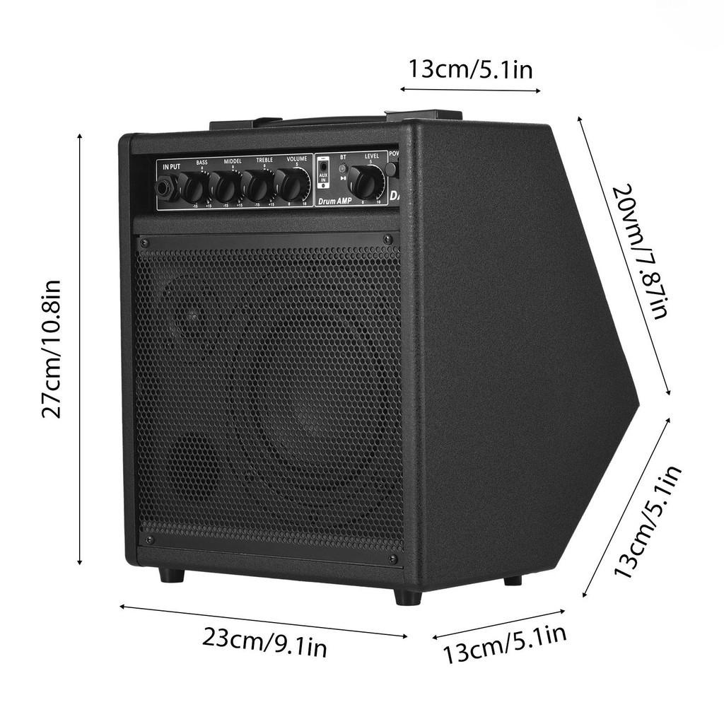 

25W Portable Electronic Drum Speaker Home Practice Rehearsals Electric Drums Keyboard Wooden Guitars Amplifier