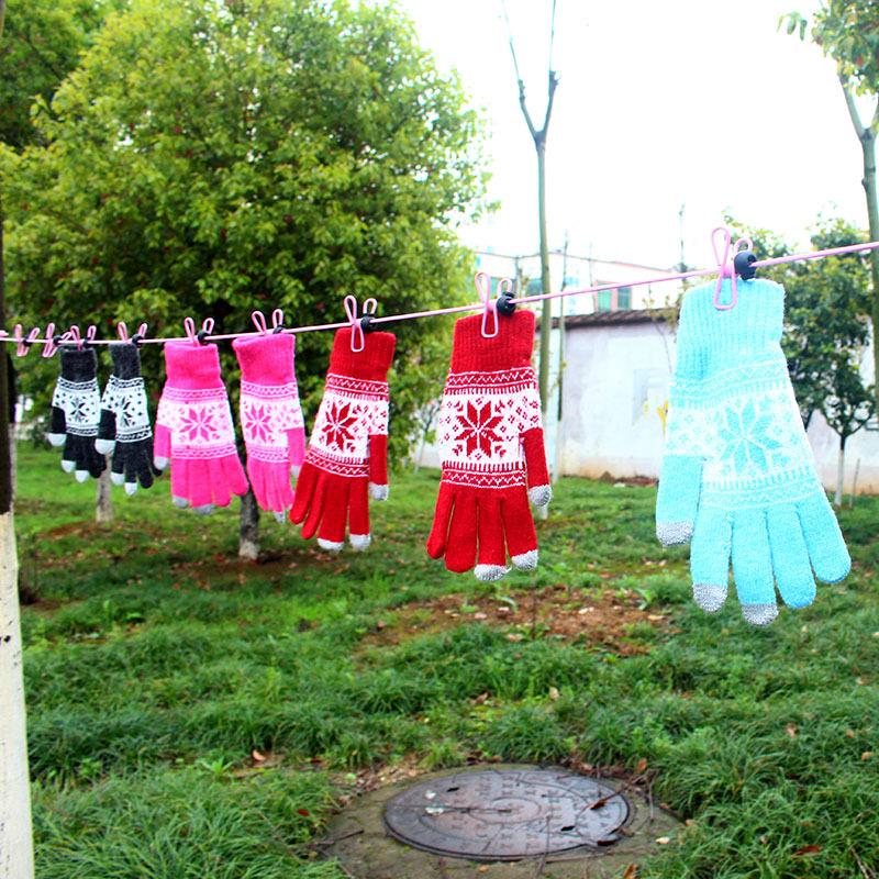 Portable Windproof Non-Slip Clothesline with Clips and Buckle