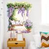 Romantic Purple Floral Swing Wall Sticker Self-Adhesive Removable Living Room Bedroom Balcony Hallway Home Decor Art