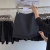 Retro Korean Wood Ear Lace Woolen High-Waisted A-Line Skirt for Women - Spring 2026 Collection