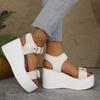 Women's Summer Wedge Heel Fashion Straw Peep Toe Casual Sandals Plus Size