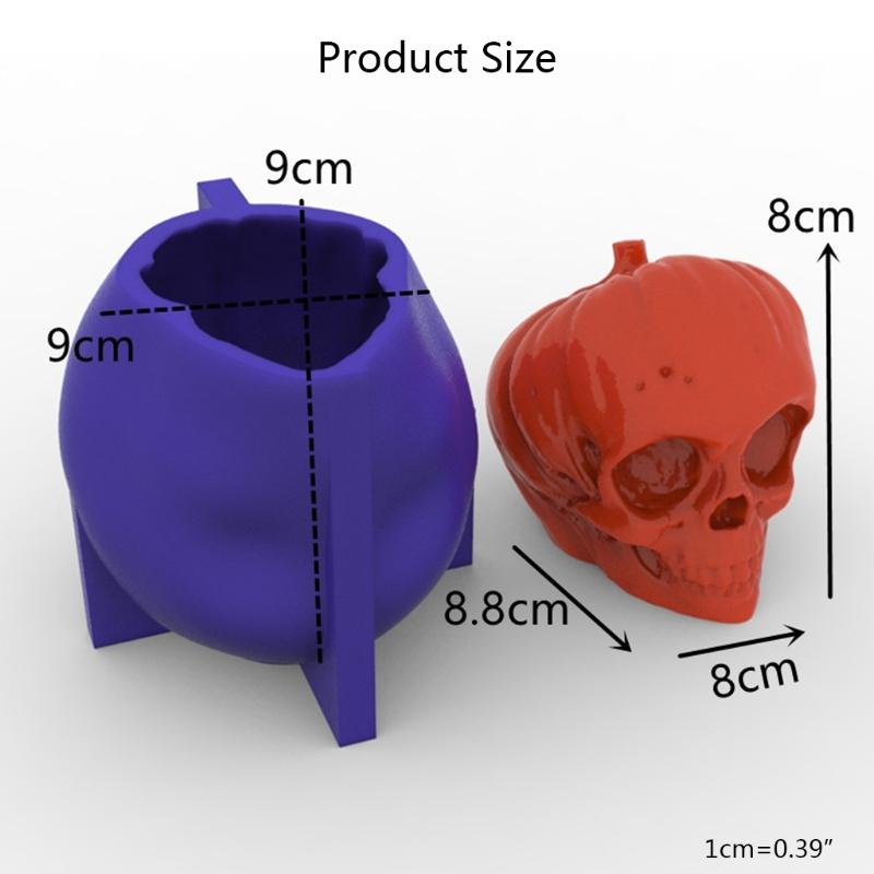 Creative Silicone Ornament Mold Pumpkin Skull Shape Handmade Candle Molds Suitable for Valentines Day and Birthdays