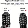 1pc Bike Lock, 4 Feet Bike Locks Cable, High Security 5 Digit Resettable Combination Coiling Bicycle Lock, Heavy Duty Anti Theft Cable Locks