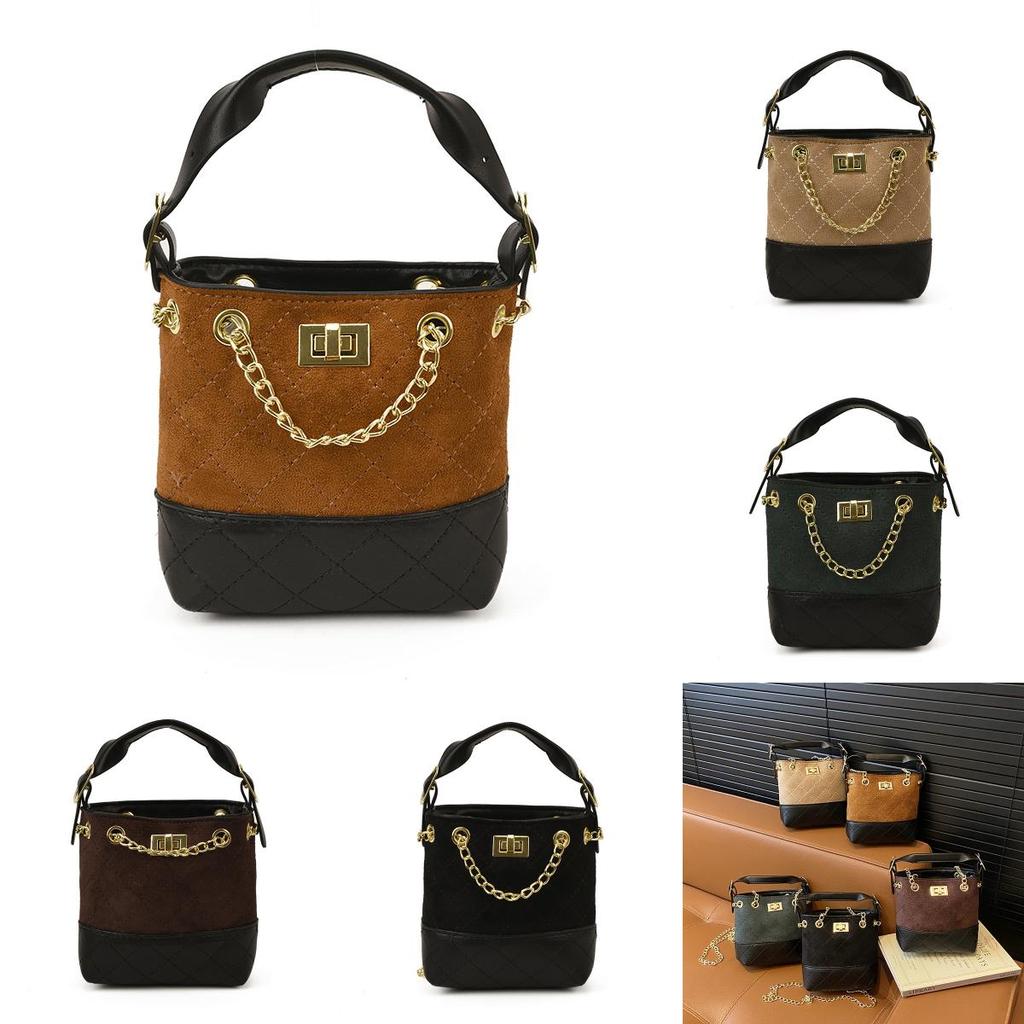 Pu Water Bucket Bag With Chain And Lock Closure For Daily Use