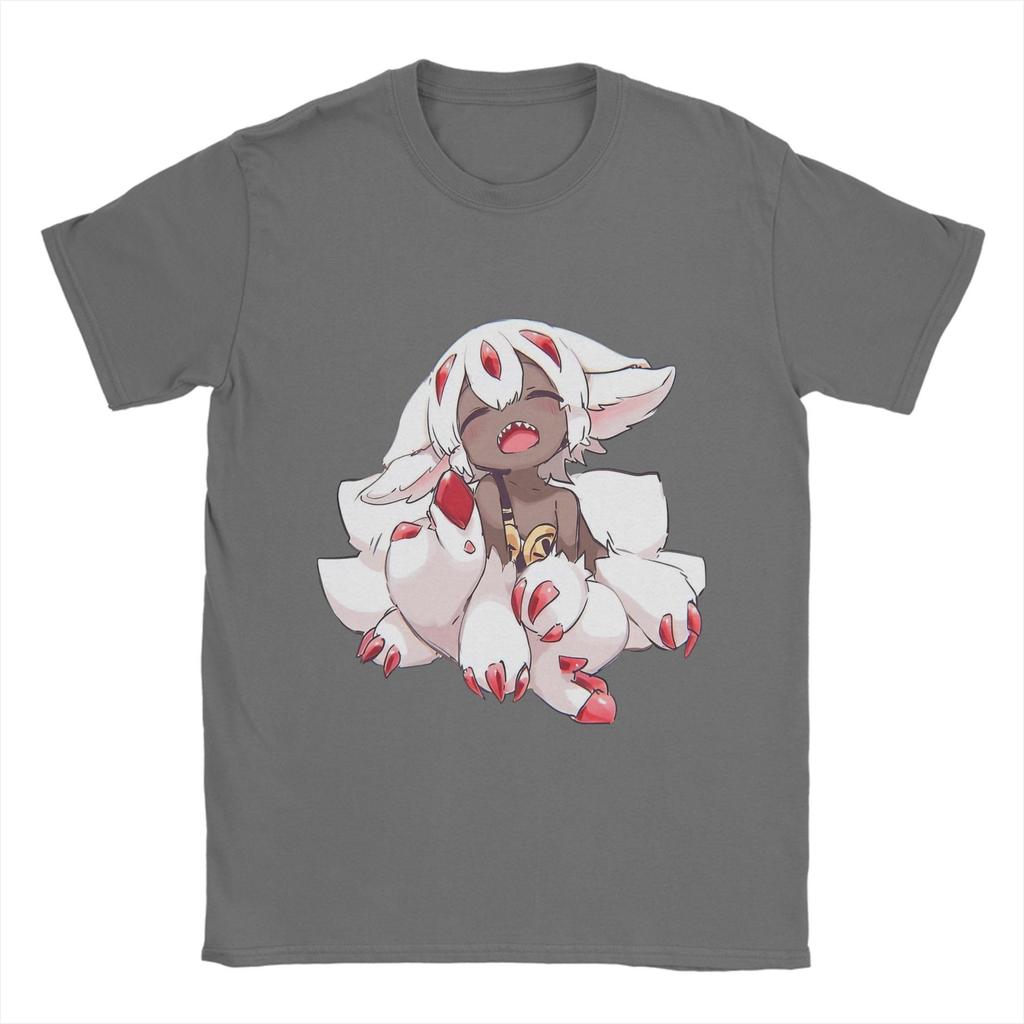 Herren T-Shirt Made in Abyss Vintage Baumwoll-T-Shirt Kurzarm Faputa T-Shirts Rundhals Kleidung Geburtstagsgeschenk