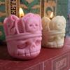 Skull Pumpkin Cat Candle Silicone Mold Cute Animal Cats Plaster Candle Resin Soy Wax Making Mould Halloween Party Decor Gifts