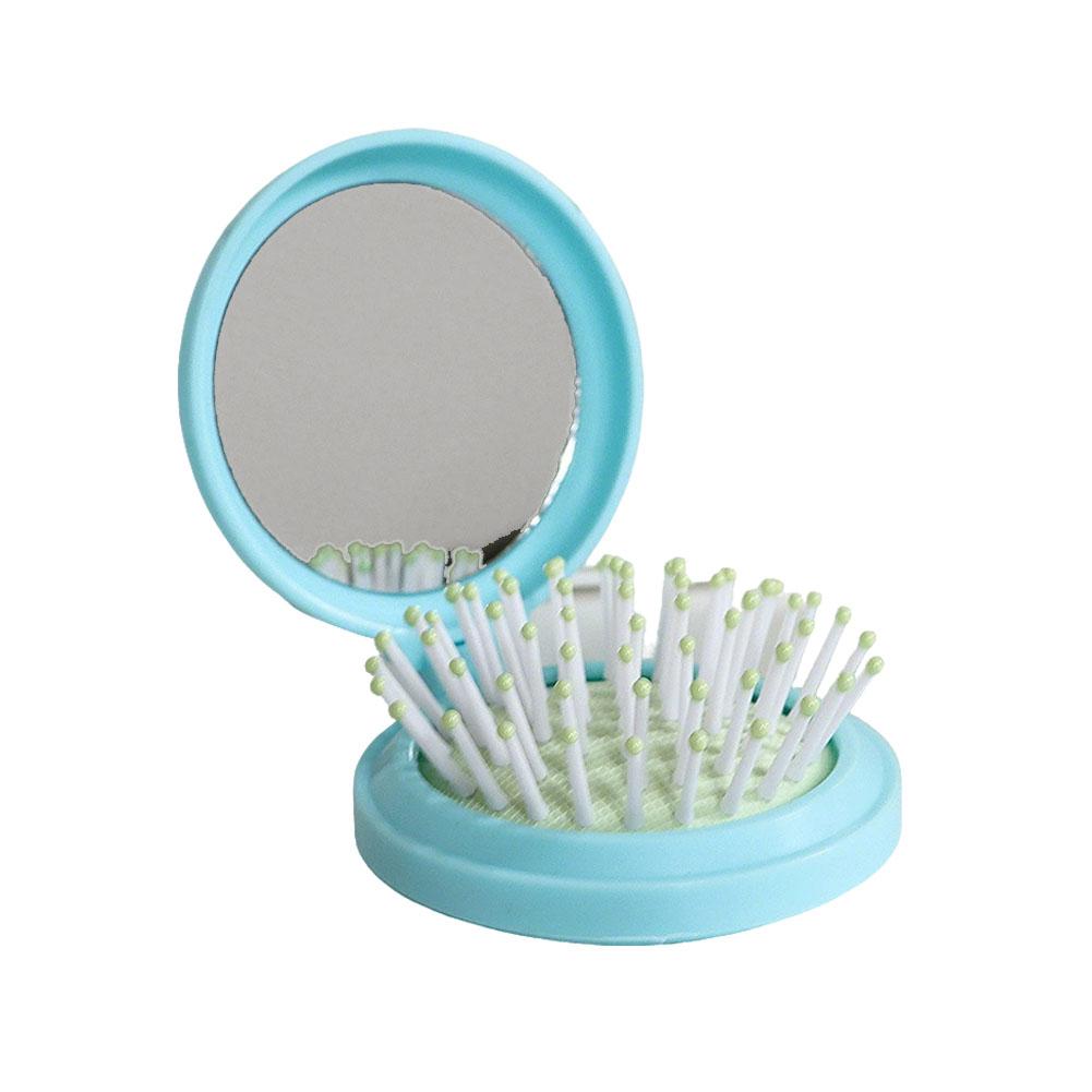 Folding Air Bag Comb With Mirror Mini Portable Travel Hair Brush Anti-static Styling Brush Head Massager Brush