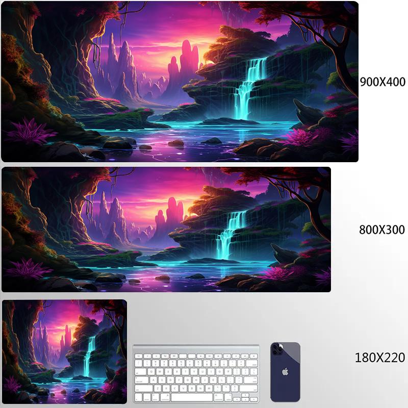 Pink Purple Clouds Aurora Beautiful Scenery Mouse Pad Computer Mat Deskpad Laptop Keyboard Mat Office Large Landscape Mousepad