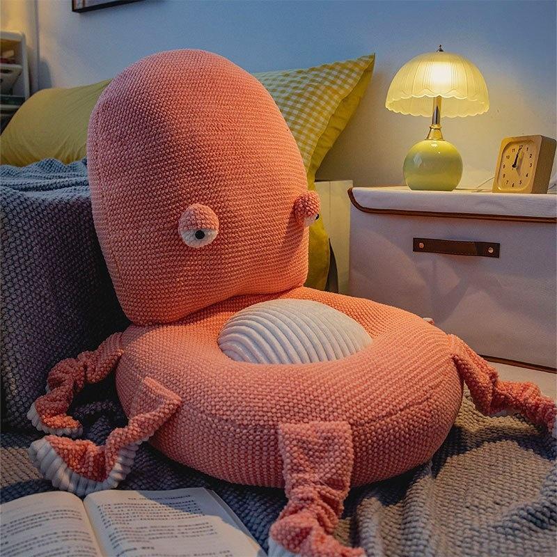 Octopus pillow plush soft waist support pad sofa bed octopus pad large backrest pillow reading pillow game chair pillow розовый 7890₽