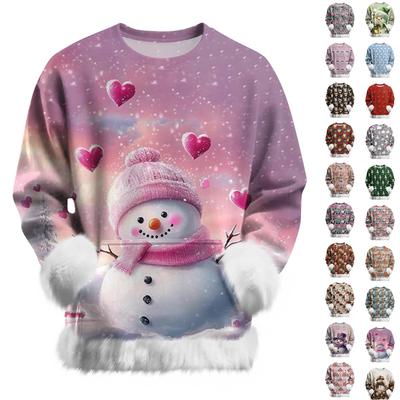 Women's Casual Christmas Retro Print Long-Sleeve Sweatshirt