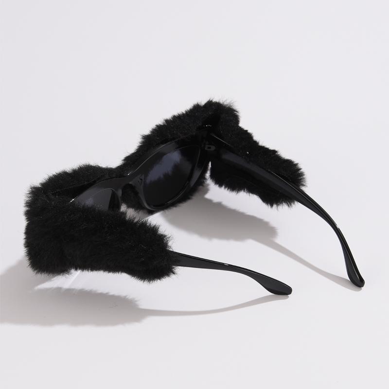 Fashion New Diamond Plush Personality Cat Eye Sunglasses Funny Party Concave Shape Pography Sun Glasses