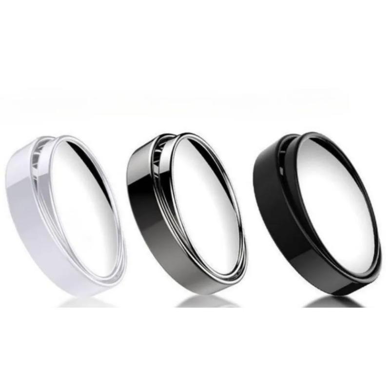 2Pcs Car Round Frame Convex Wide-angle Clear Rearview Auxiliary Mirror 360 Degree Blind Spot Mirror Adjustable Driving