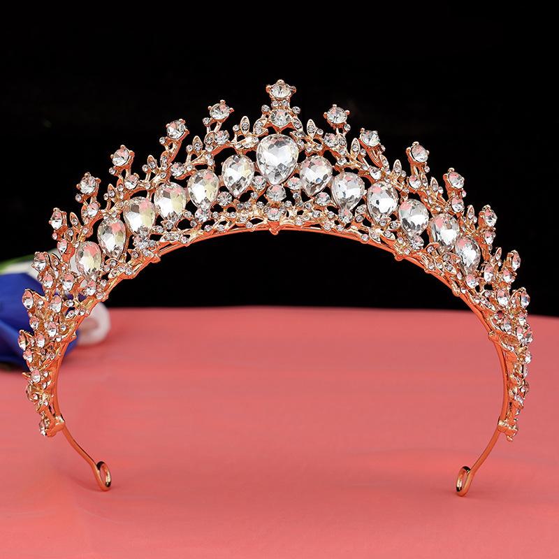 Bridal Crown Tiara Earrings Two-piece Set High-end Crown Performance Birthday Children's Princess Style Accessories Wedding Super Fairy