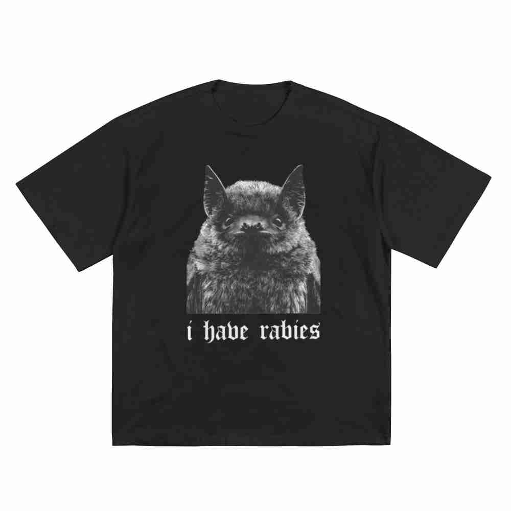 J'ai la Rage Chauve-souris Grunge Y2K Déjanté Meme T-shirt Manches Courtes 100% Coton