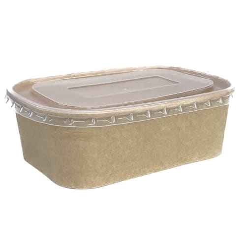 Niche Plus Disposable Containers with Lids, Unbleached, Lunch Box Containers, 750ml, Pack of 10