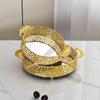 European Style Gold Metal Mirror Tray Home Multi-functional Storage Decoration Fruit Plate Glass Mirror Tray Home Decoration New