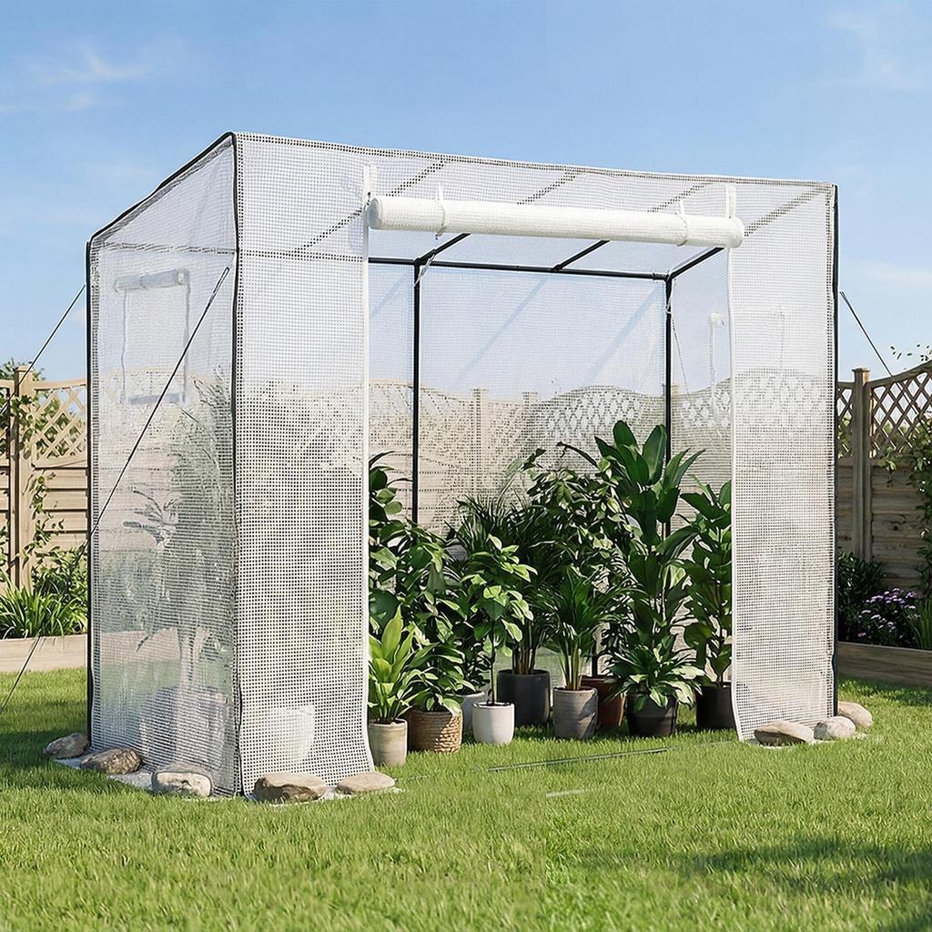 VEVOR Walk-in Greenhouse, 195 X 77 X 168 Cm Greenhouse for Outdoors with Windows, Durable PE Cover, Roll-Up Zipper Door, Walk In Green House Kit