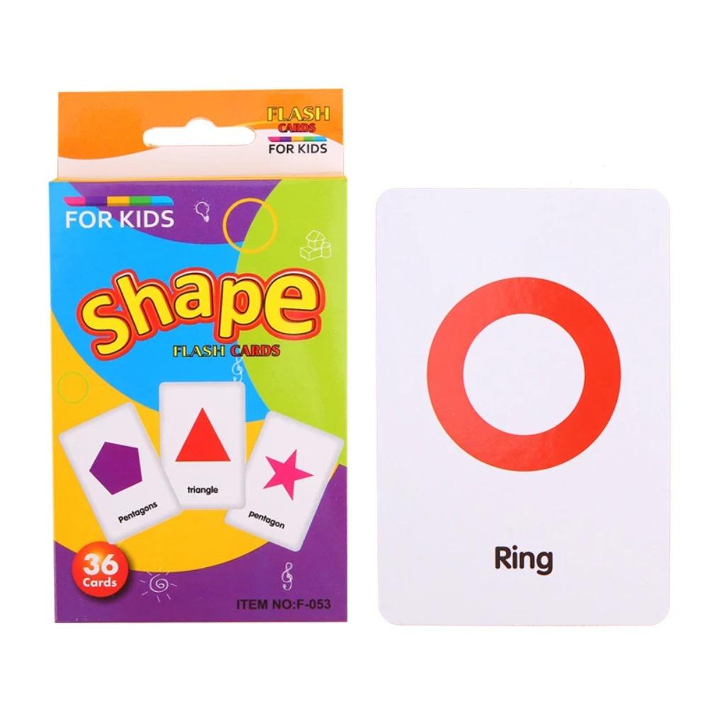 36 Cards/Box English Cognitive Card Animal Shape Fruit Color English Words for Baby Early Learning Educational Toy